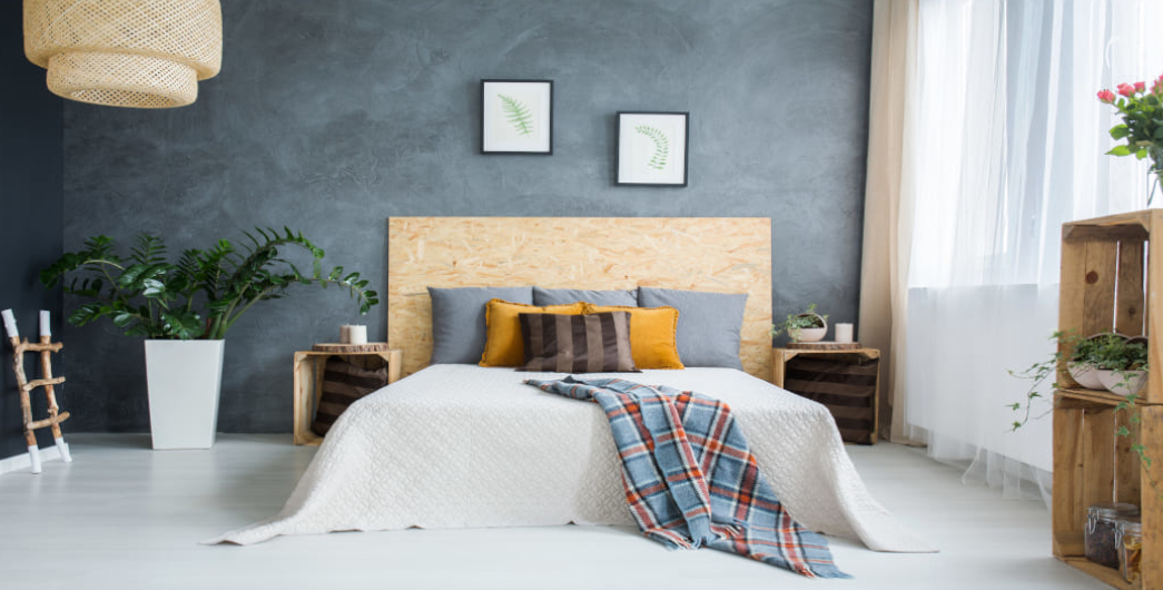 Microcement in the bedroom